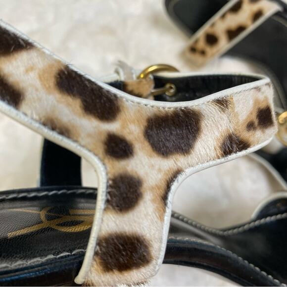 Yves Saint Laurent Ponyhair Animal Print Kitten Heel Sandals
Size 38.5 Leopard - Picture 5 of 14